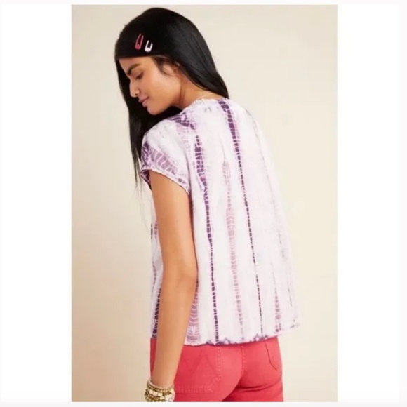 EUC CLOTH & STONE by Anthropologie XL Mock Neck Short Sleeve Tie Dye RARE Top - Picture 5 of 7